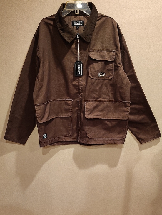 Grizzley Other - Grizzley Men's Size L Brown Lightweight Pockets Work Shirt Jacket WM
